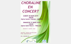 Choraline en concert les 30 et 31 mars